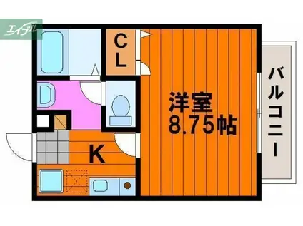 フォーシーズン春(1K/1階)の間取り写真