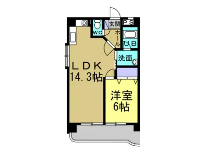 第8タツミビル(1LDK/3階)の間取り写真