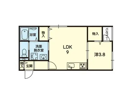 ステラ大津駅サウスIII(1LDK/1階)の間取り写真
