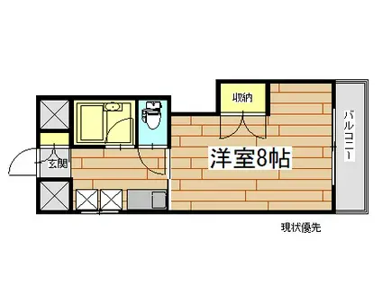 クレール小林(1K/3階)の間取り写真