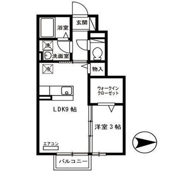 グランモア・アクト(1LDK/1階)の間取り写真