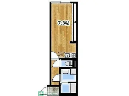 AMBITION西区土屋(ワンルーム/1階)の間取り写真