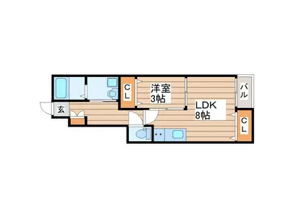 ハリースローリー(1LDK/1階)の間取り写真