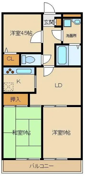 ハイネス東村山 4階階 間取り
