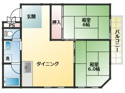 マエダマンション(2DK/3階)の間取り写真