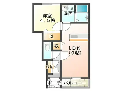 サウスステーション(1LDK/1階)の間取り写真