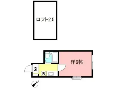 リバーサイド和泉多摩川(1K/1階)の間取り写真