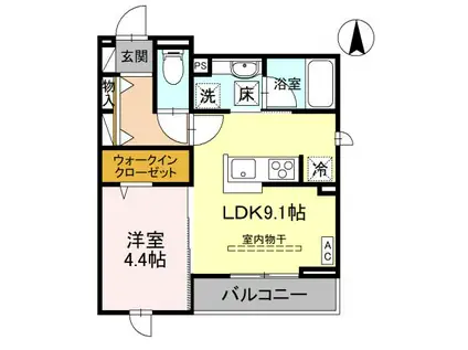 D-GRANDE常盤町(1LDK/1階)の間取り写真
