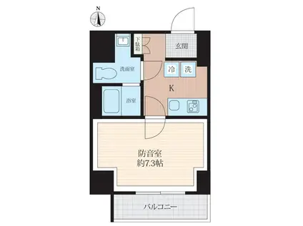 WHARF BO-ON 住吉(1K/6階)の間取り写真