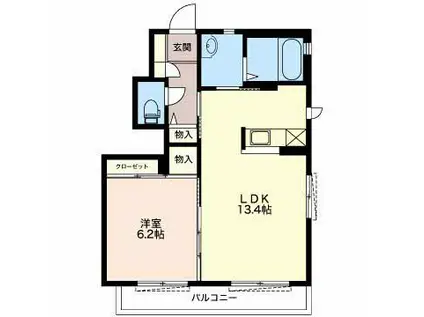 マストタウン東新田 A(1LDK/1階)の間取り写真