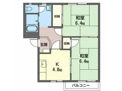 コートヴィレッジ(2K/2階)の間取り写真