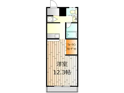 第一堂丸ハイツ(ワンルーム/2階)の間取り写真