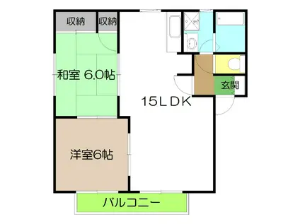 ハイツサバイ C棟(2LDK/2階)の間取り写真
