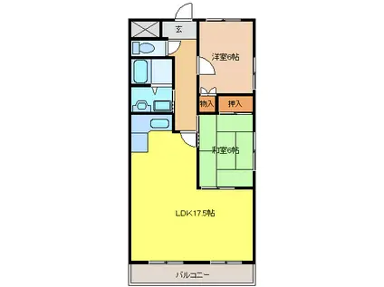 スプリングハイツ3(2LDK/1階)の間取り写真