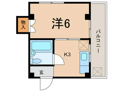 ピースハイツ(1K/2階)の間取り写真