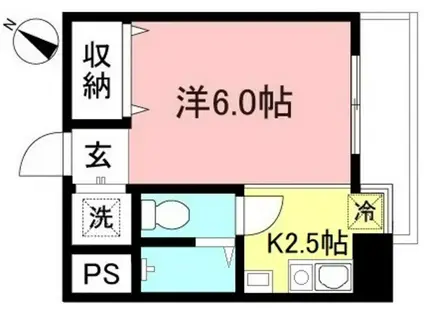 グランドハイツ山喜(1K/2階)の間取り写真