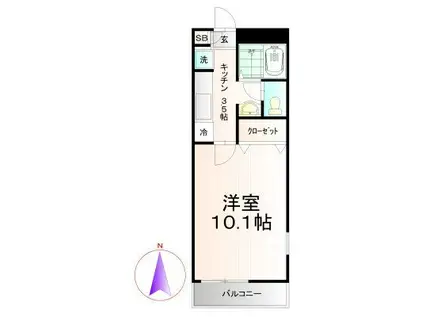 アネトス北原台(1K/2階)の間取り写真