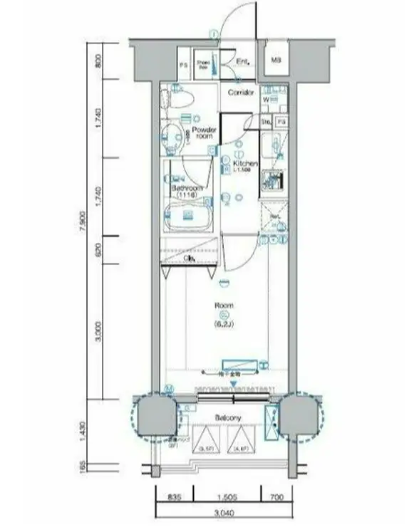 SYNeX赤塚駅前 6階階 間取り