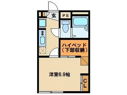 レオパレスコートヒル(1K/1階)の間取り写真