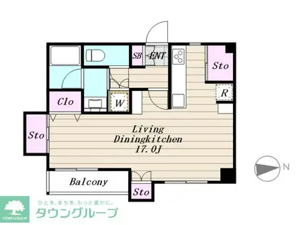サンハイツ八幡山A棟(ワンルーム/3階)の間取り写真