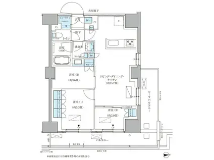 パークアクシス品川天王洲アイル(3LDK/12階)の間取り写真