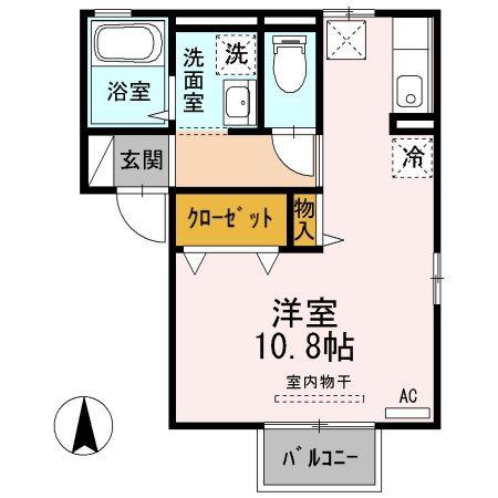 ＪＲ境線 博労町駅 徒歩7分 2階建 築22年(ワンルーム/1階)の間取り写真