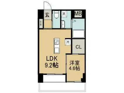GROWTH EHIRA(1LDK/4階)の間取り写真