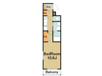 グラン・フィオーレ矢部(1K/1階)の間取り写真