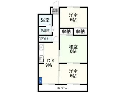 メゾン春山(3DK/1階)の間取り写真