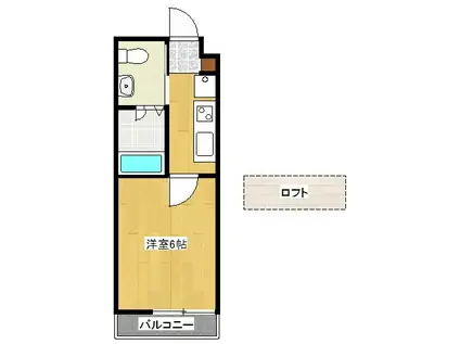 BLUE.RESIDENCE浜(1K/3階)の間取り写真