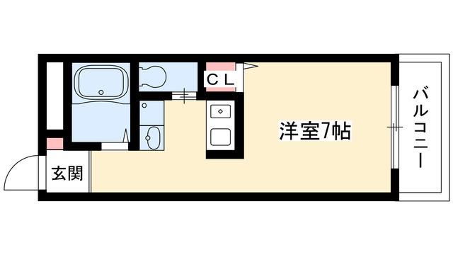 レジデンス一社(ワンルーム/4階)の間取り写真