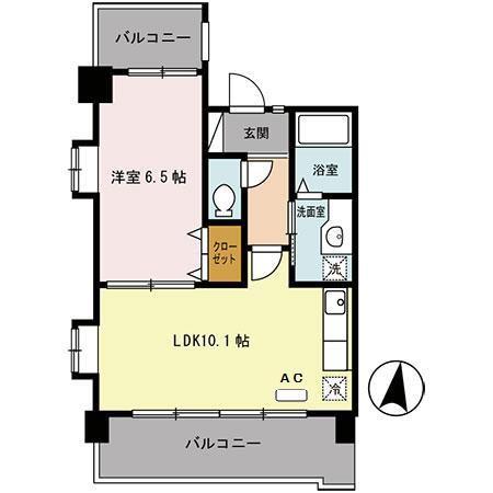 ラディウス武庫之荘(1LDK/2階)の間取り写真