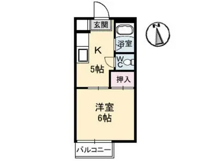 シティーM(1K/2階)の間取り写真