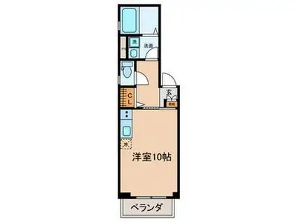 クレール(ワンルーム/1階)の間取り写真