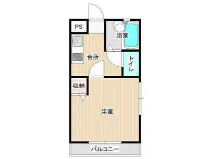 スプレッドハイツ(1K/1階)の間取り写真