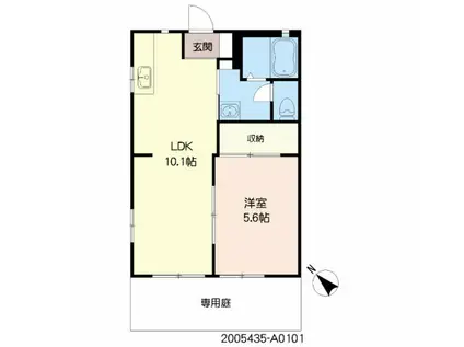 プティヴェルジェ(1LDK/1階)の間取り写真