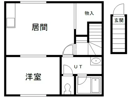 コーポ三晃II(1LDK/2階)の間取り写真