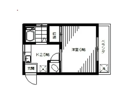 ビラ・ワンデルング(1K/2階)の間取り写真