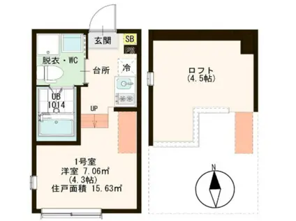 DREAM小岩(1K/1階)の間取り写真