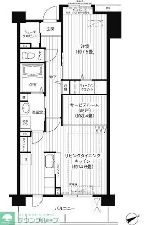 コーポレート東戸塚 6階階 間取り