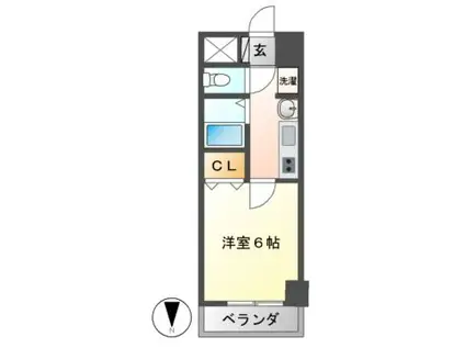 プレサンス泉シティアーク(1K/10階)の間取り写真