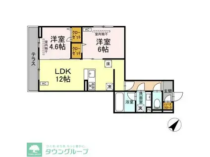 リエージュ(2LDK/1階)の間取り写真