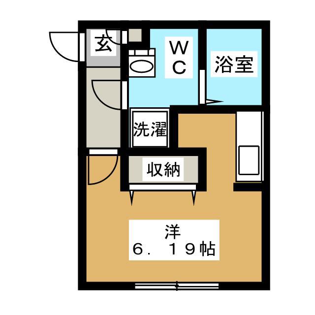 ゼスティ森下(ワンルーム/1階)の間取り写真