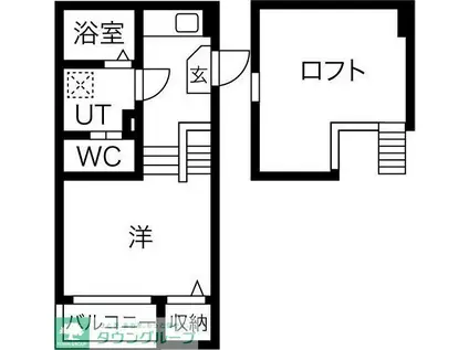 ネオメゾナ津賀田(1K/1階)の間取り写真