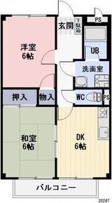 SURPLUS AIM(2DK/2階)の間取り写真