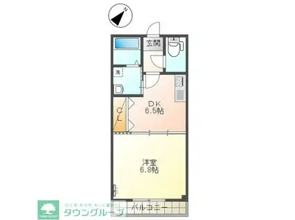 サザンクロスA(1DK/3階)の間取り写真