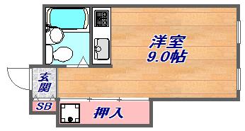 日生住吉コープ(ワンルーム/4階)の間取り写真