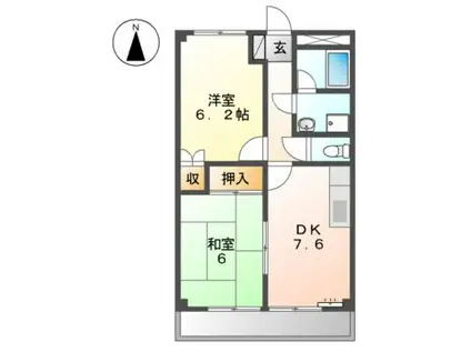 インタールナハイム(2DK/1階)の間取り写真