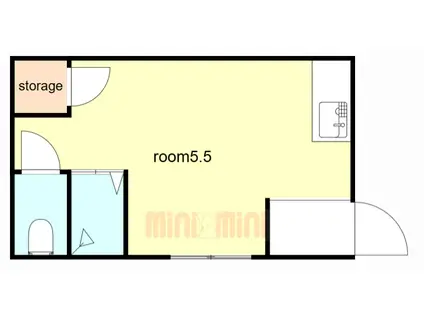 西舞子3丁目(ワンルーム/1階)の間取り写真