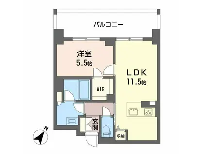 リビエナ グラン 新梅田(1LDK/11階)の間取り写真